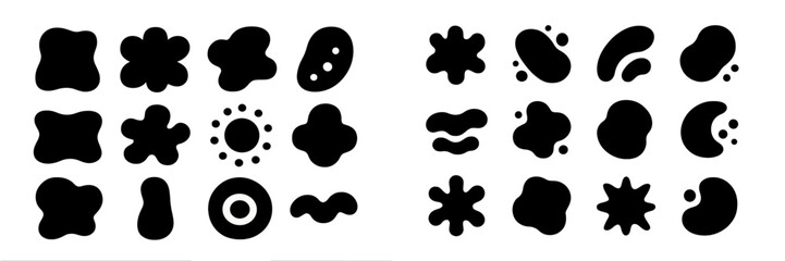 Poster - Abstract shapes and designs featuring various organic forms and textures arranged in a creative layout
