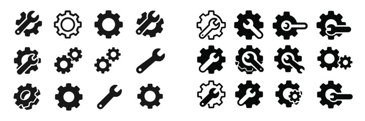 Poster - Vector graphics showcasing various tools and gears representing mechanical engineering concepts and design elements