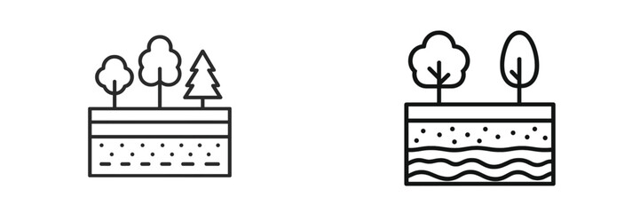 Poster - Illustrations of trees and soil layers depicting environmental elements and nature?s role in ecosystem stability