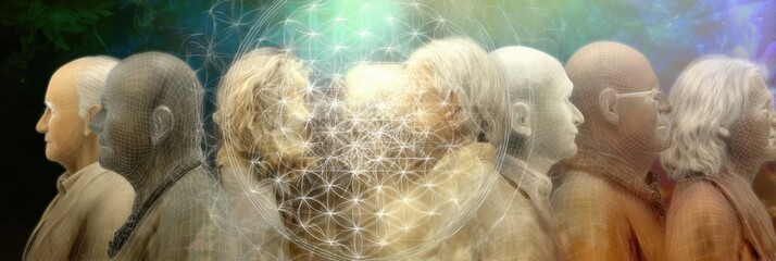 Poster - Exploring the Concept of Soul Alignment Through Diverse Human Figures and Interconnections