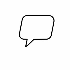 Poster - Simple black and white speech bubble icon depicting communication and messaging concepts suitable for digital design
