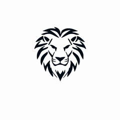 Poster - Elegant and stylized black lion head emblem design showcasing the majestic animal suitable for branding business logos and creative projects