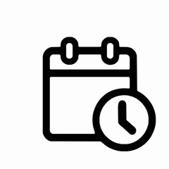 Poster - Simple calendar with time icon modern flat design for scheduling appointment planning and event management applications
