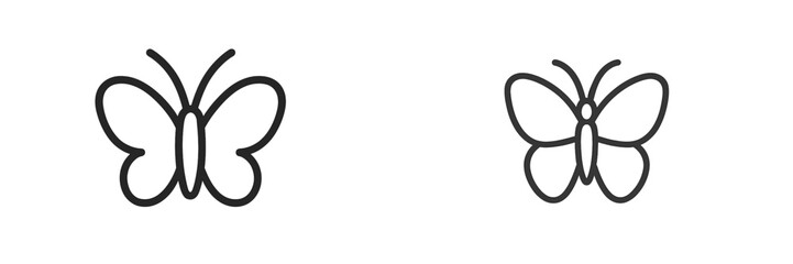 Poster - Stylized butterflies shown side by side in a simple design, highlighting their distinct shapes and features