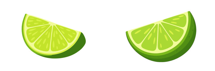 Poster - Fresh lime slices displayed on a clean background showcasing vibrant green colors and juicy texture