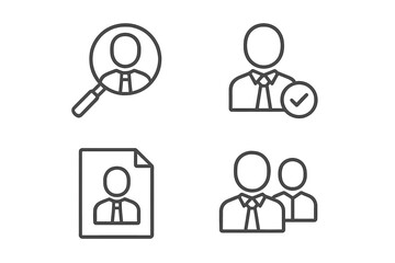 Poster - Graphic representations of professional profiles and identity verification in a modern workspace