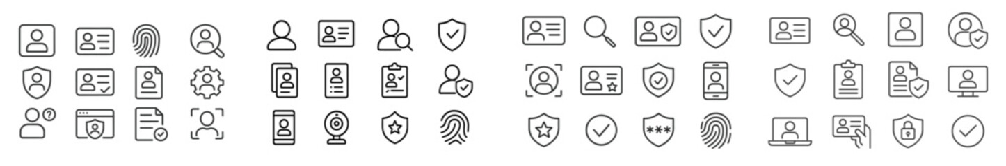 Leinwandbilder - Variety of security and identification icons representing digital services and user privacy features in a modern design
