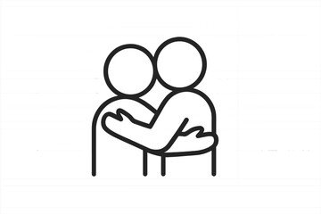 Poster - Two figures embracing each other in a simple, minimalist design representing connection and support