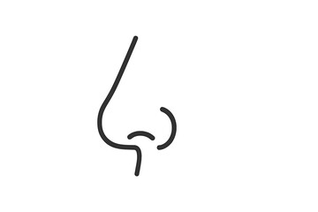 Leinwandbilder - Minimalistic line drawing of a human nose in black on a white background showcasing simple design