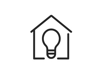 Fototapete - Concept of creativity symbolized by a light bulb inside a house outline representing innovative thinking at home