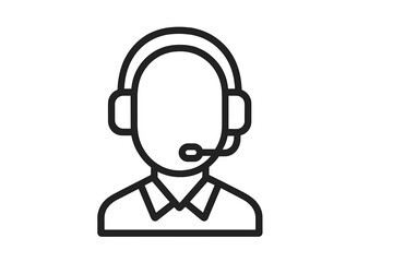 Poster - Support agent using headset for customer assistance in a busy call center environment