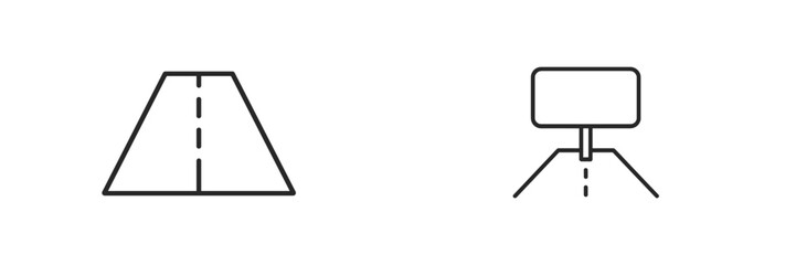 Aufkleber - Road sign and junction layout design in a minimalistic style for traffic management and navigation