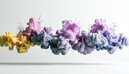 Poster - Pastel Ink Drops Spreading in Water, Organic Fluid Art Patterns