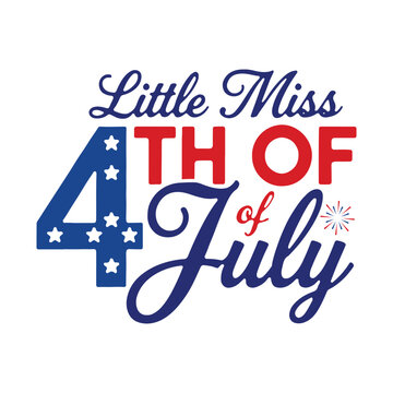4th of July Typography Vector, Patriotic Independence Day Illustration
