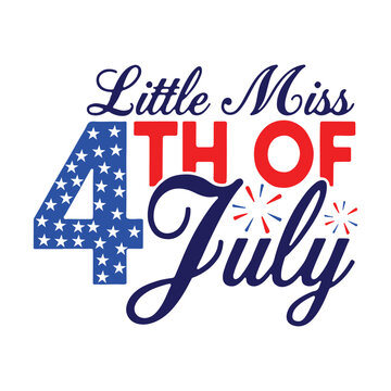 4th of July Typography Vector, Patriotic Independence Day Illustration