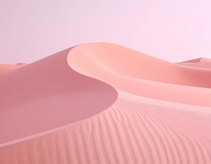 Poster - Pink Sand Dunes Under Soft Light: Minimalist Desert Landscape