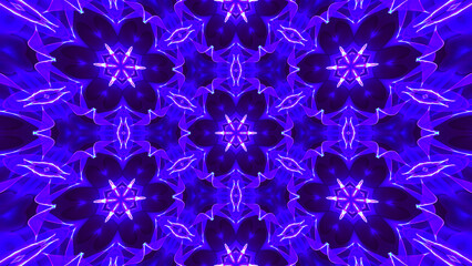 Poster - Abstract colorful kaleidoscopic geometric pattern. Kaleidoscopic background design. Hypnotic background. 3D rendering
