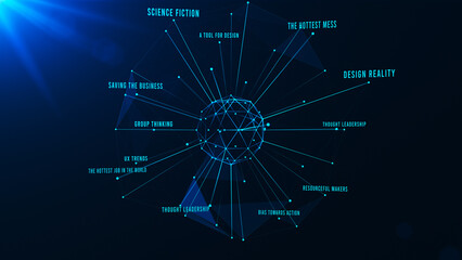 Poster - A futuristic and innovative, high-tech visual representation illustrating a global network that showcases complex digital connections and technologies.