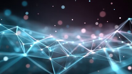 Aufkleber - Abstract digital background with glowing lines and luminous dots, creating a dynamic and futuristic appearance.