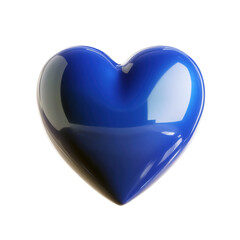 Poster - Glossy blue heart shape isolated on transparent background
