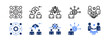 © Jefri - Strategic alliance icon set with Synergy, Conflict Of Interest, Conflict Resolution, Profit Sharing, Partnership.
