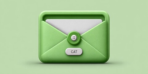Aufkleber - a minimalist flat design of an email with a subject line, CTA button, and clean layout