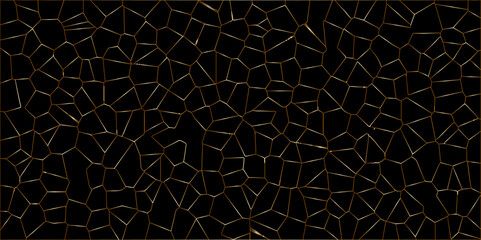 Poster - beautifu bluck and gold crystallized polygon background. abstract light colorful stone tile pattern 