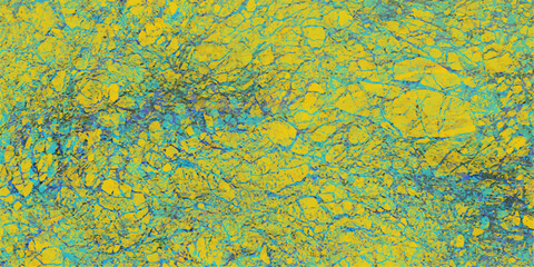 Aufkleber - Abstract art with yellow and blue hues illustrating textural details of natural forms and organic patterns