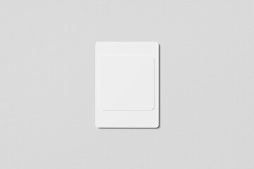 Poster - top view blank social media post mockup with light gray background. 3d rendering