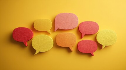 Poster - Colorful group of speech bubbles representing diverse feedback and communication in a collaborative environment