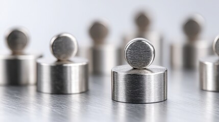 Poster - A metal object resting on a table representing leadership through clarity and understanding in a conceptual context
