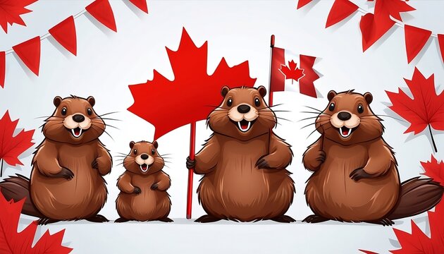 appy Canada Day Animation with Fireworks. Happy Canada Day text animation with canada flag. Great for Celebrations, Ceremonies, Festivals, greetings, and banners, created with generative ai