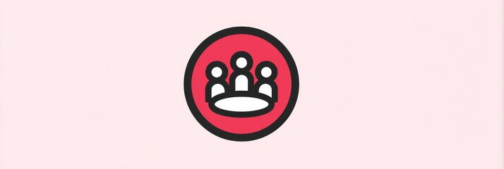 Poster - Team Collaboration Business Meeting Icon Logo - Symbolizing teamwork, unity, strategy, discussion, and leadership in a business setting. Ideal for corporate websites and presentations