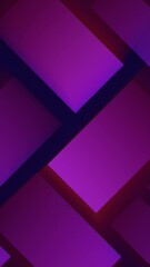 Poster - Geometric abstract pattern with glowing purple and red tiles floating in a dark futuristic space