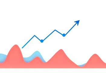 Poster - Abstract financial chart glyph icon, vector illustration on white,  money,  analysis