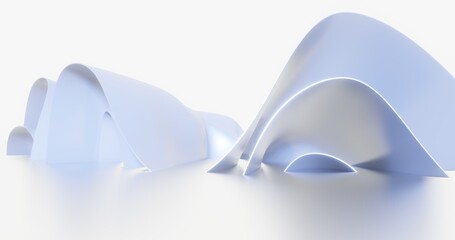 Poster - Futuristic architecture background exterior of curved building 3d render