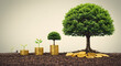 © Zentura Works - Growing Investment: Plant and Coin Growth Concept