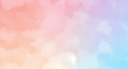 Aufkleber - Pastel Sky Watercolor Background Dreamy Pink Blue Cloud Texture Design