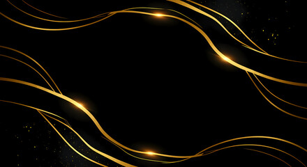Aufkleber - Elegant Golden Waves Abstract Background Design Perfect for Luxury Branding and Premium Presentations