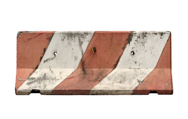 Wall Mural - Concrete barrier road fence (with clipping path) isolated on white background
