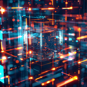 Exploring futuristic digital landscapes in 3d visualizations abstract art high-tech environment