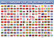 © Frenzy Studio - All world flags are vectors of rectangular icons, Flags of all countries,World nations waving flags. Official country signs with names, countries' flag banners. International travel symbols, geography