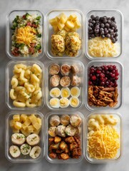 Poster - Organized Meal Prep of Frozen Breakfast Foods Displayed in a Clean, Organized Layout With Various Healthy Options