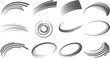 © Wajid - Collection of various abstract speed lines and motion graphic elements on a white background design set