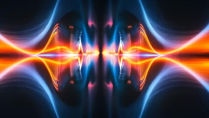 Poster - Abstract symmetrical design of glowing lines