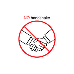Fototapete - simple red handshake ban with black hand. flat minimal style trend modern logotype graphic design element isolated on white background. concept of healthy lifestyle or easy hygiene rules