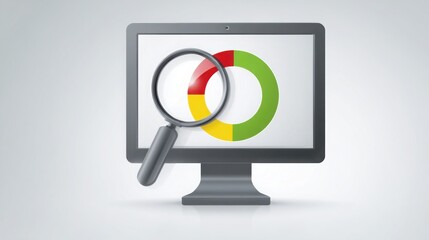 Poster - A computer screen with a magnifying glass illustrating the concept of making data useful by turning raw information into actionable insights