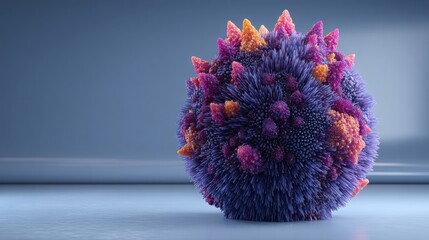 Poster - Vibrant purple flower with orange and pink petals symbolizing organic growth and ai strategy in nature's design
