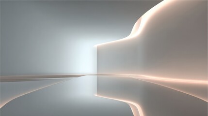 Wall Mural - Abstract Curved Surface with Reflection and Light