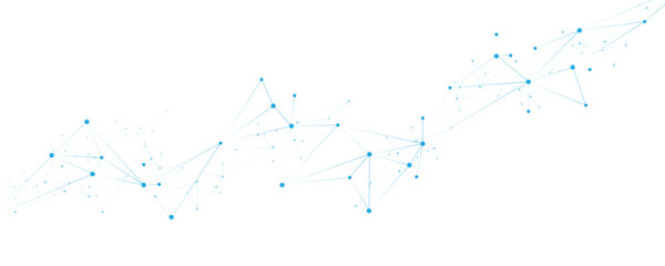 Aufkleber - Abstract white blue digital technology futuristic communication high tech concept background. Technology dots lines connect network background.	